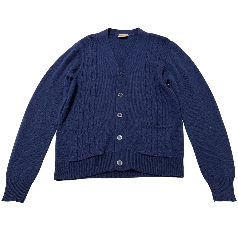 Vintage Esquire Cardigan‎ Mens L Blue Button Down Sweater Grandpa Grunge Cobain